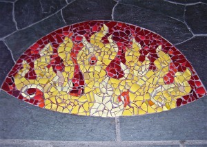 Hearth Mosaic at Forgotten Stoneworks, Manchester, ME.