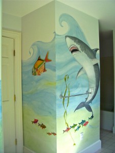 detail: Bathroom mural