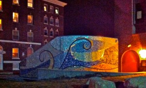 night view of waterville library wall 4st